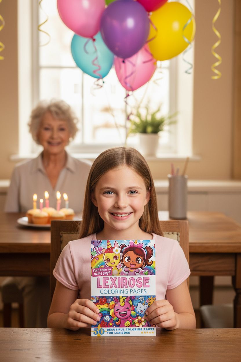 Lexirose coloring book in use