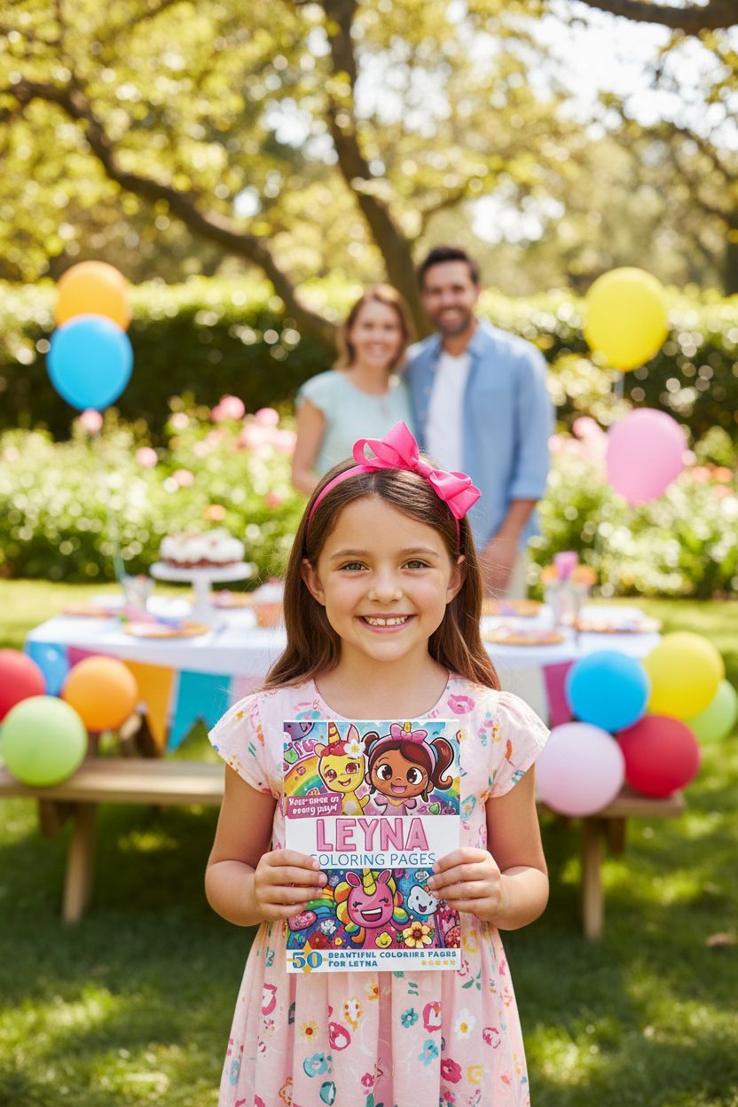 Leyna coloring book in use