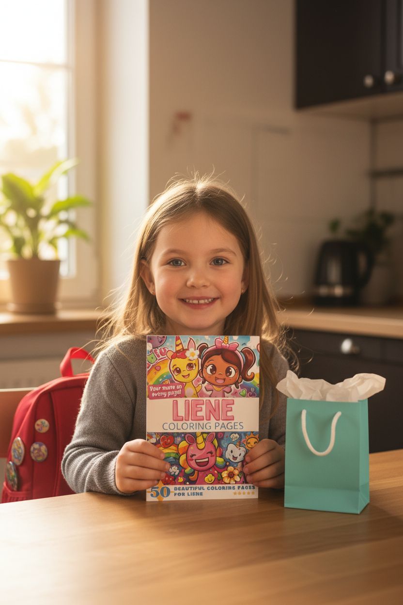 Liene coloring book in use