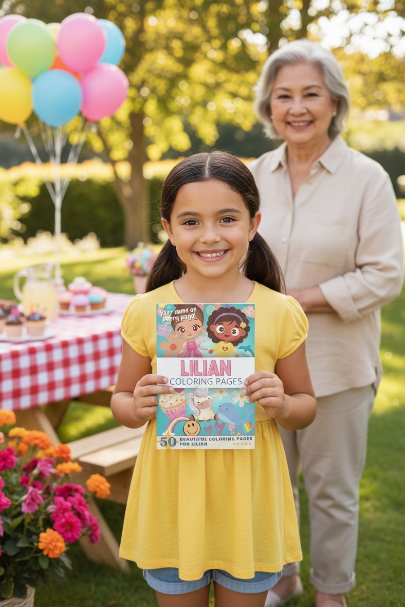 Lilian coloring book in use