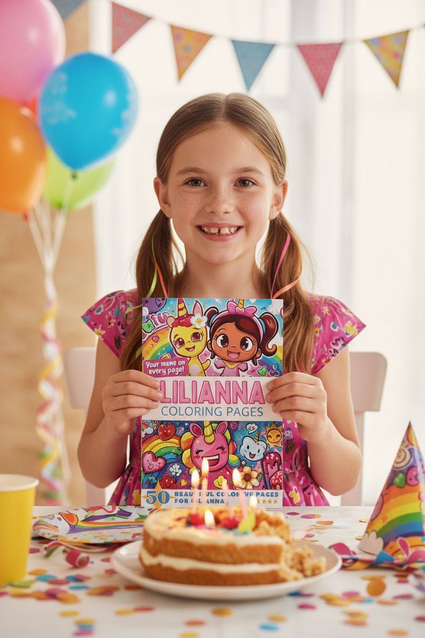 Lilianna coloring book in use