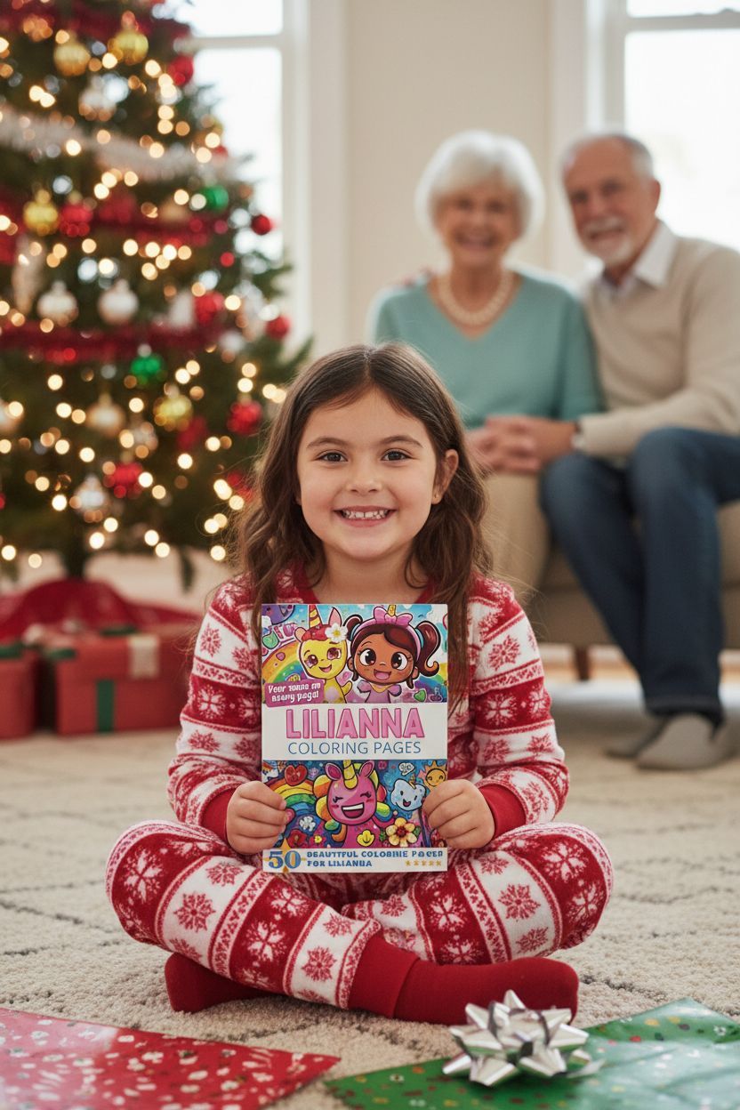 Lilianna Christmas coloring pages gift