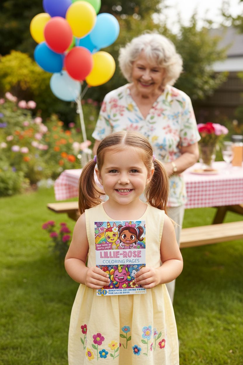 Lillie-Rose coloring book in use
