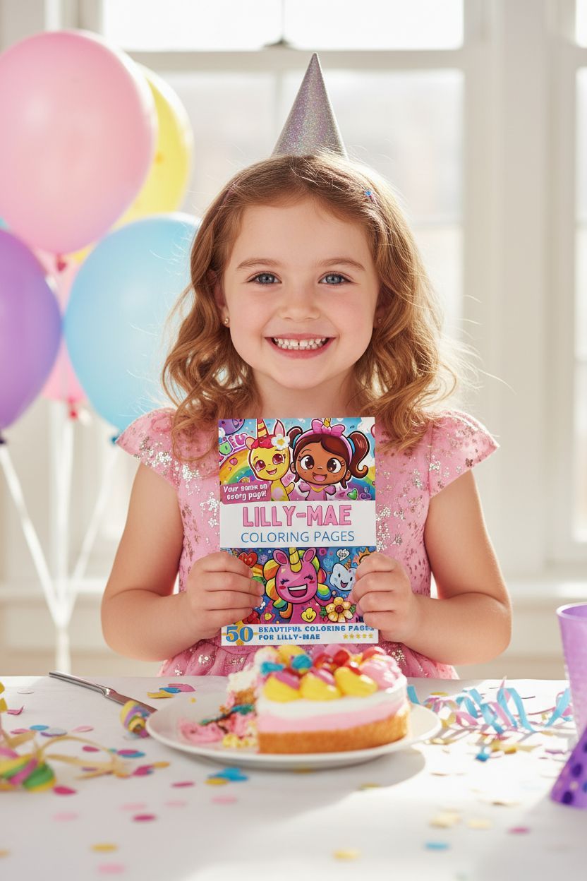 Lilly-Mae coloring book in use