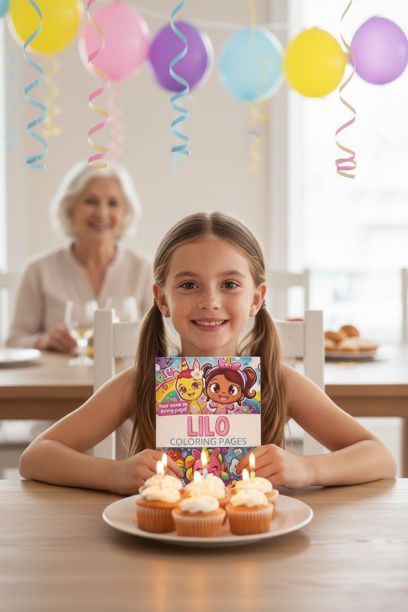 Lilo coloring book in use