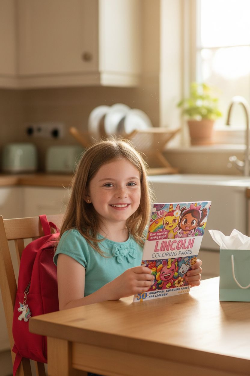 Lincoln coloring book in use