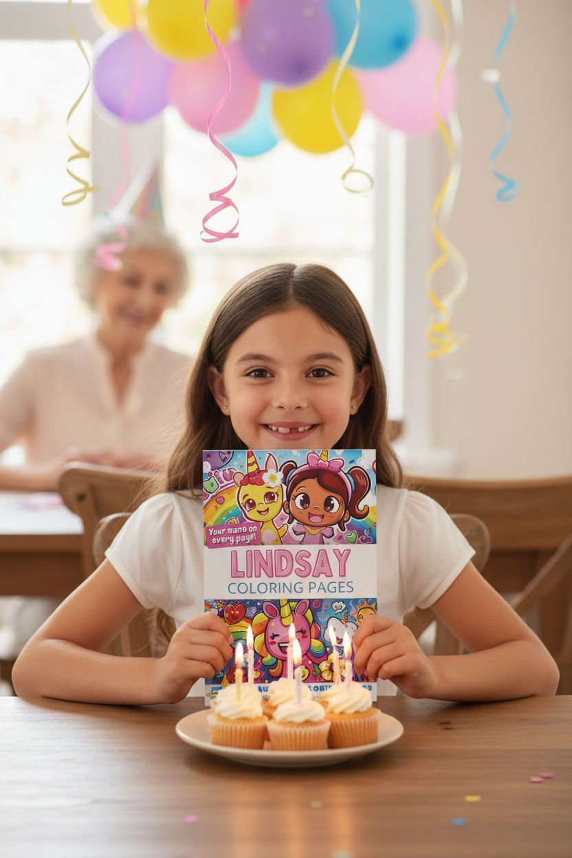 Lindsay coloring book in use