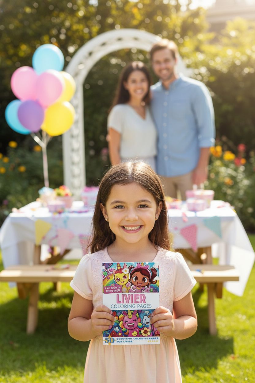 Livier coloring book in use