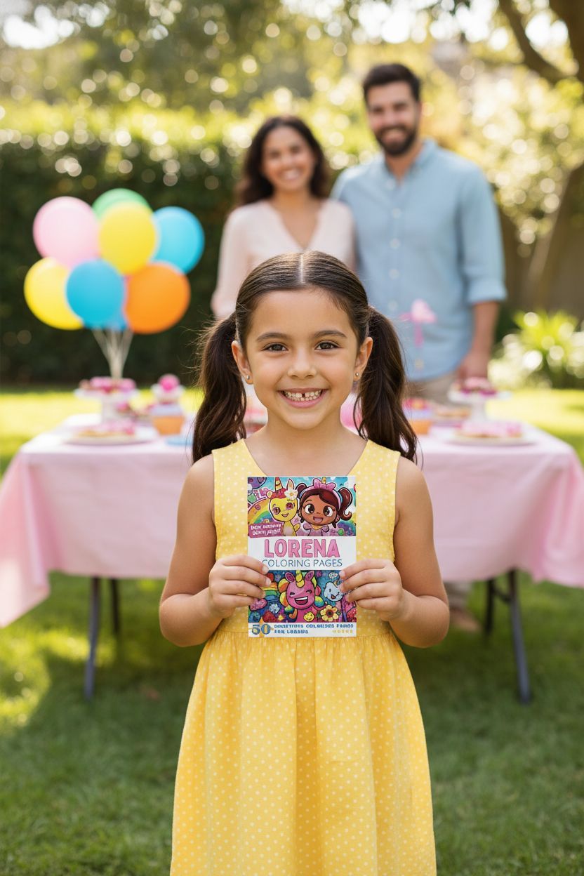 Lorena coloring book in use