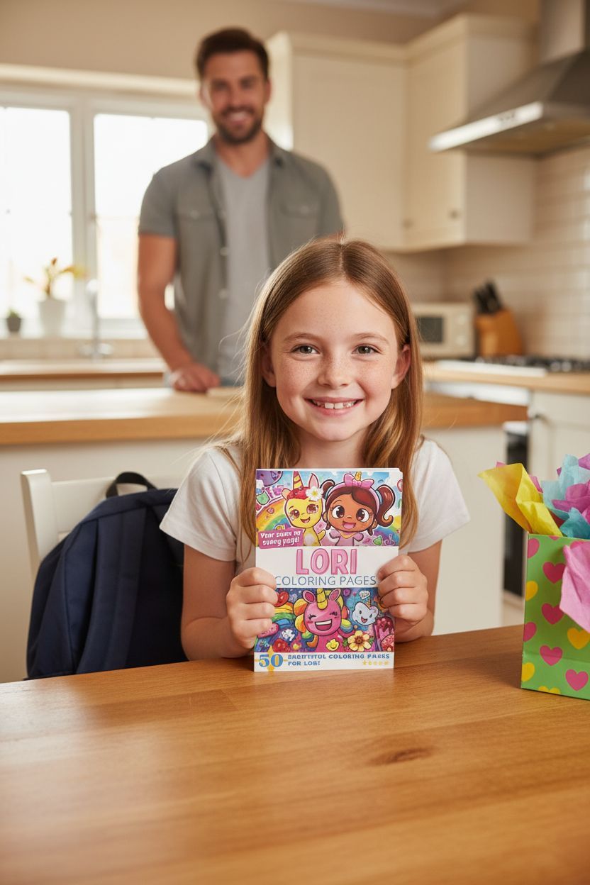 Lori coloring book in use