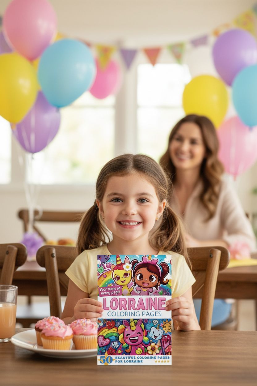 Lorraine coloring book in use