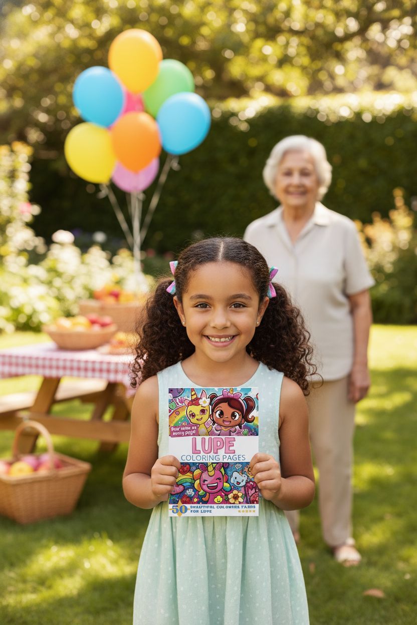 Lupe coloring book in use