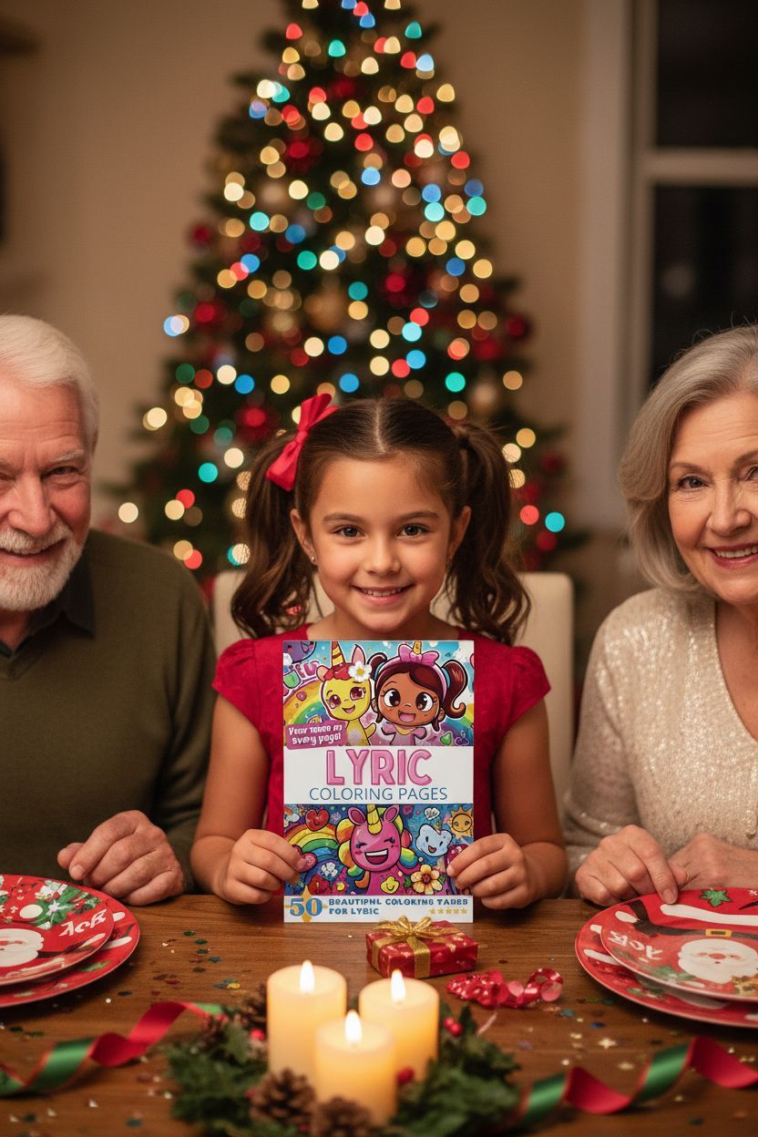 Lyric Christmas coloring pages gift