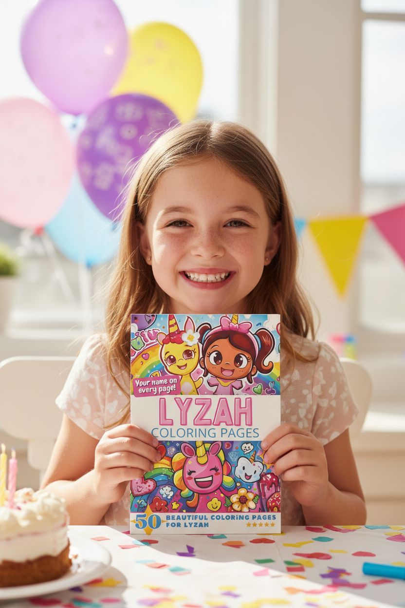Lyzah coloring book in use