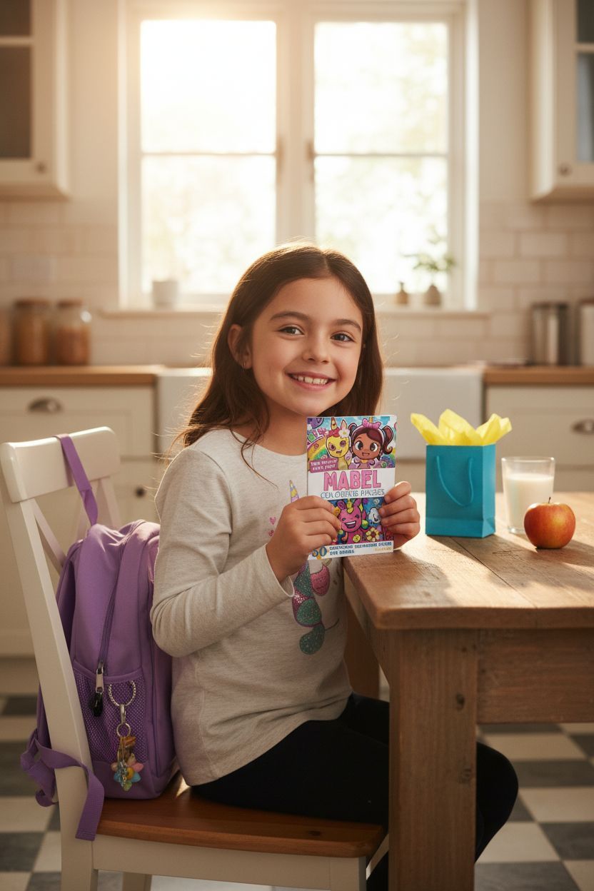 Mabel coloring book in use