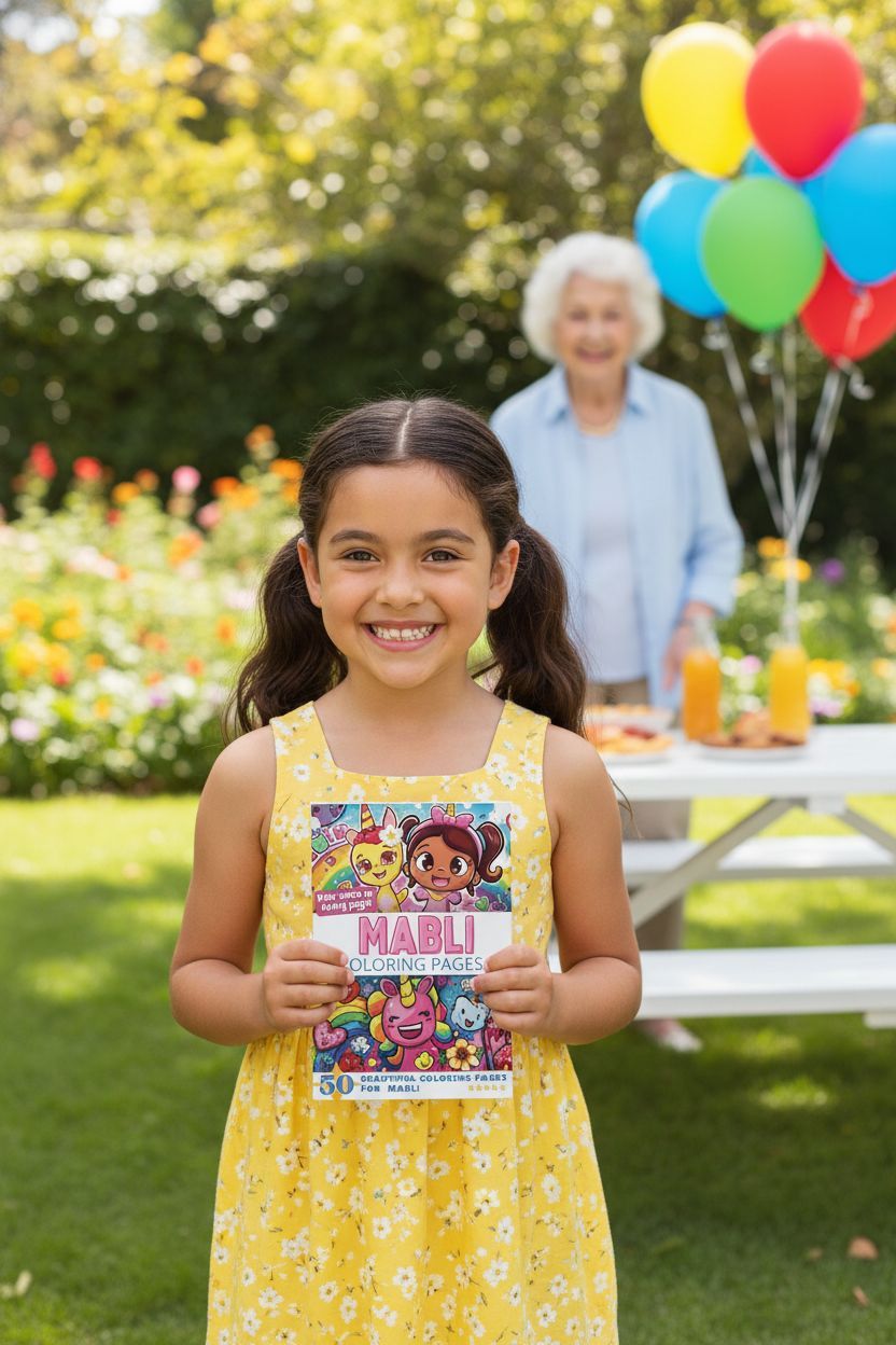 Mabli coloring book in use