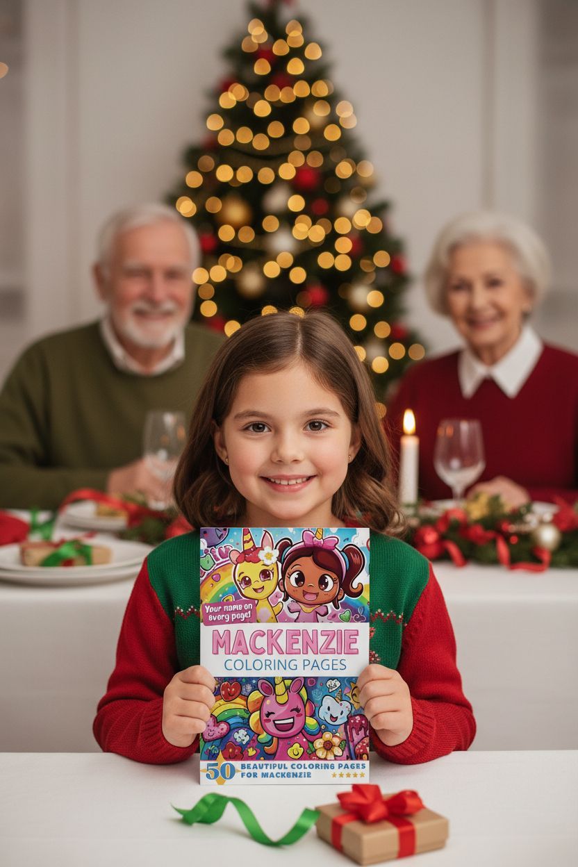 Mackenzie Christmas coloring pages gift