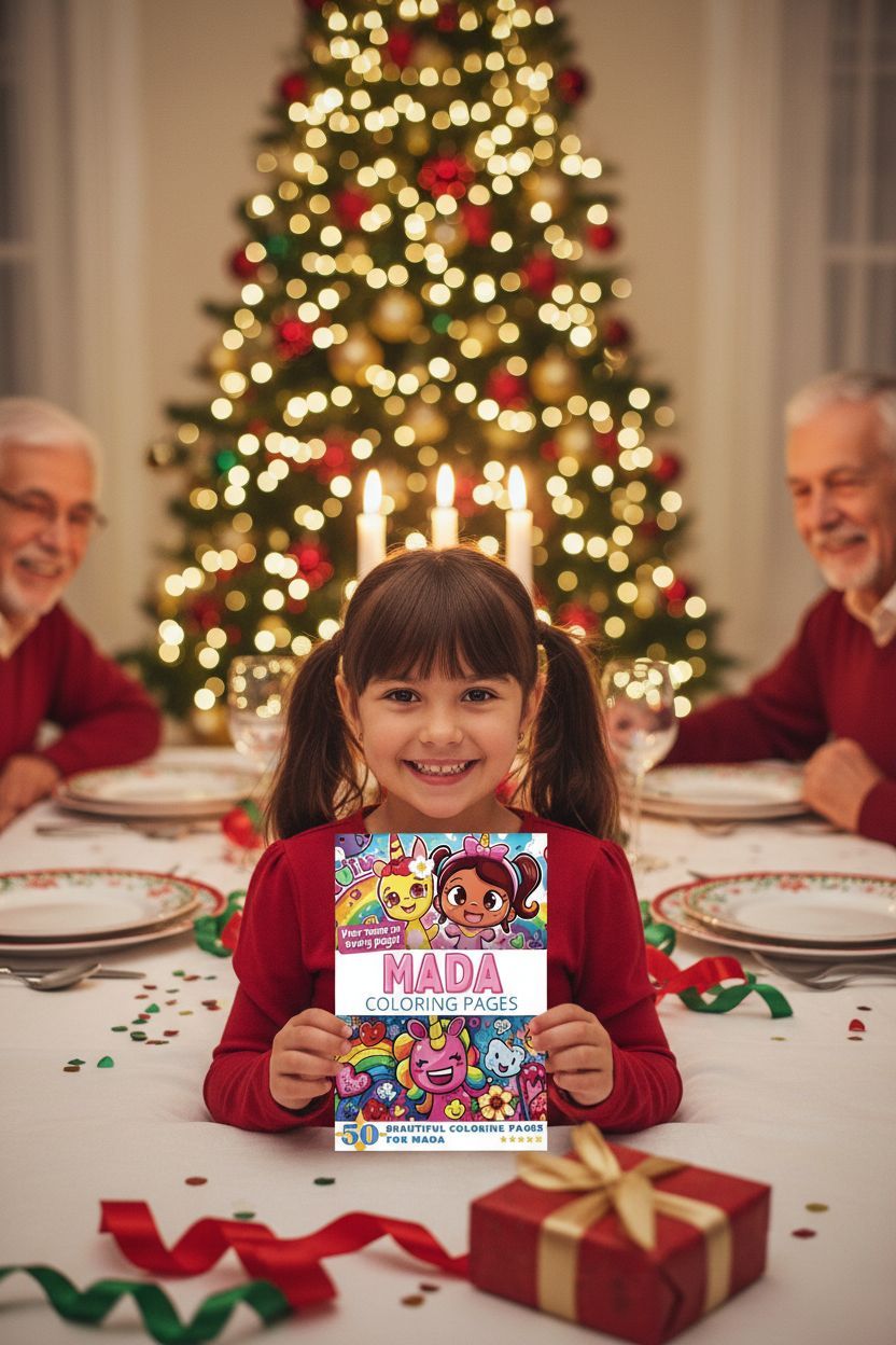 Mada Christmas coloring pages gift