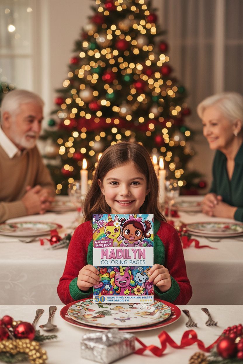 Madilyn Christmas coloring pages gift