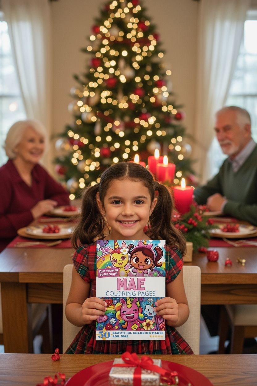 Mae Christmas coloring pages gift