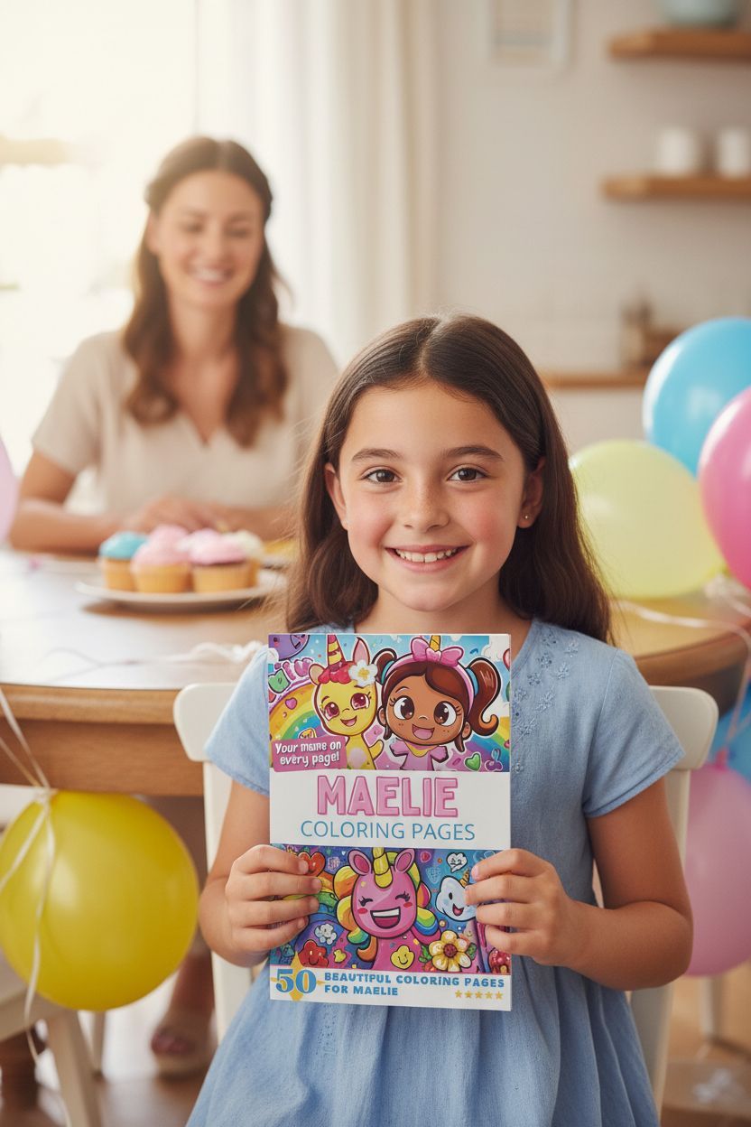 Maelie coloring book in use
