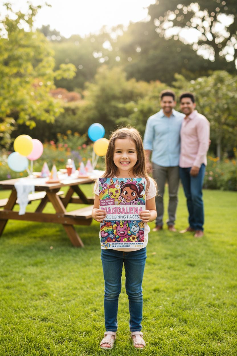 Magdalena coloring book in use