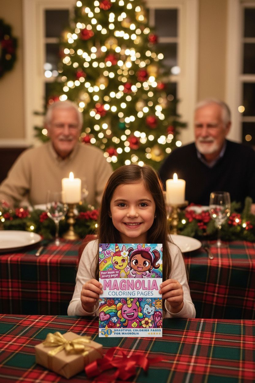 Magnolia Christmas coloring pages gift