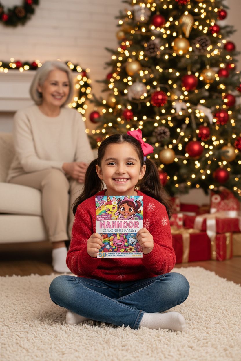 Mahnoor Christmas coloring pages gift