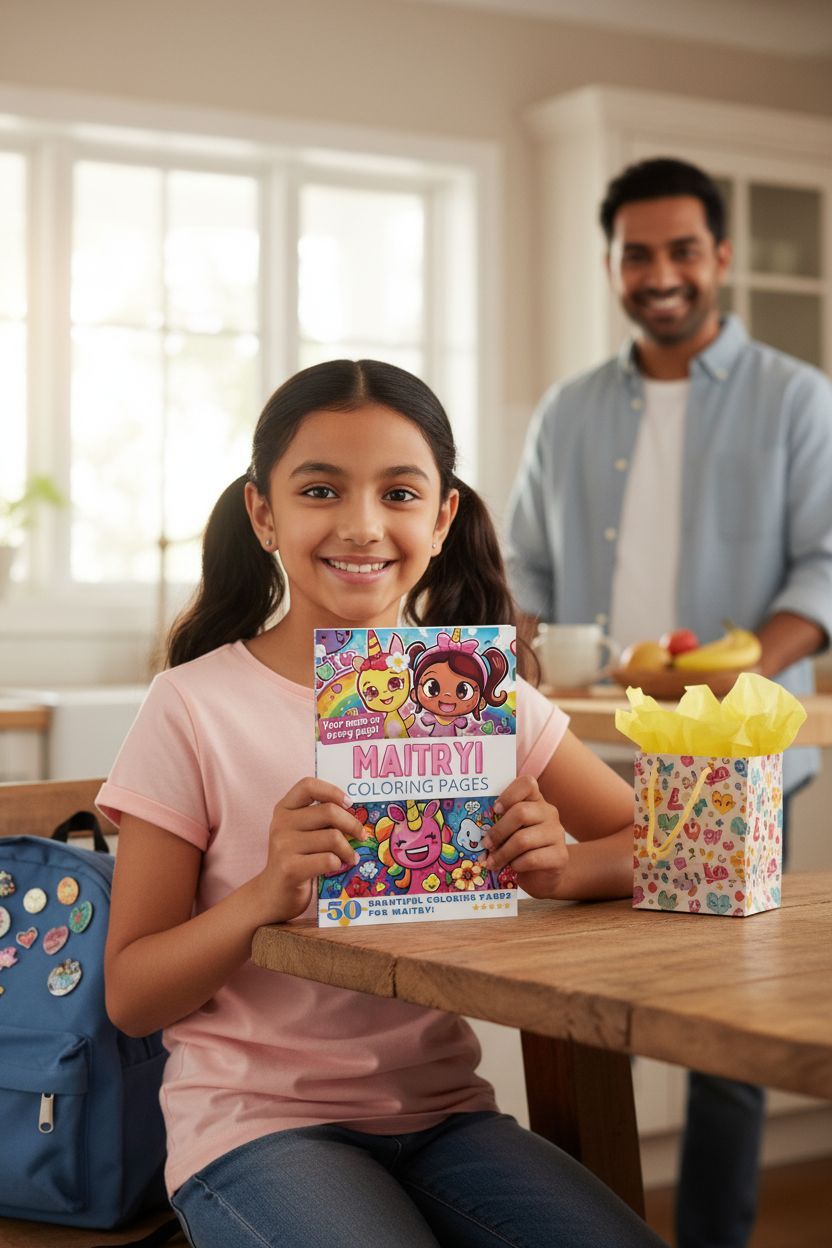 Maitryi coloring book in use