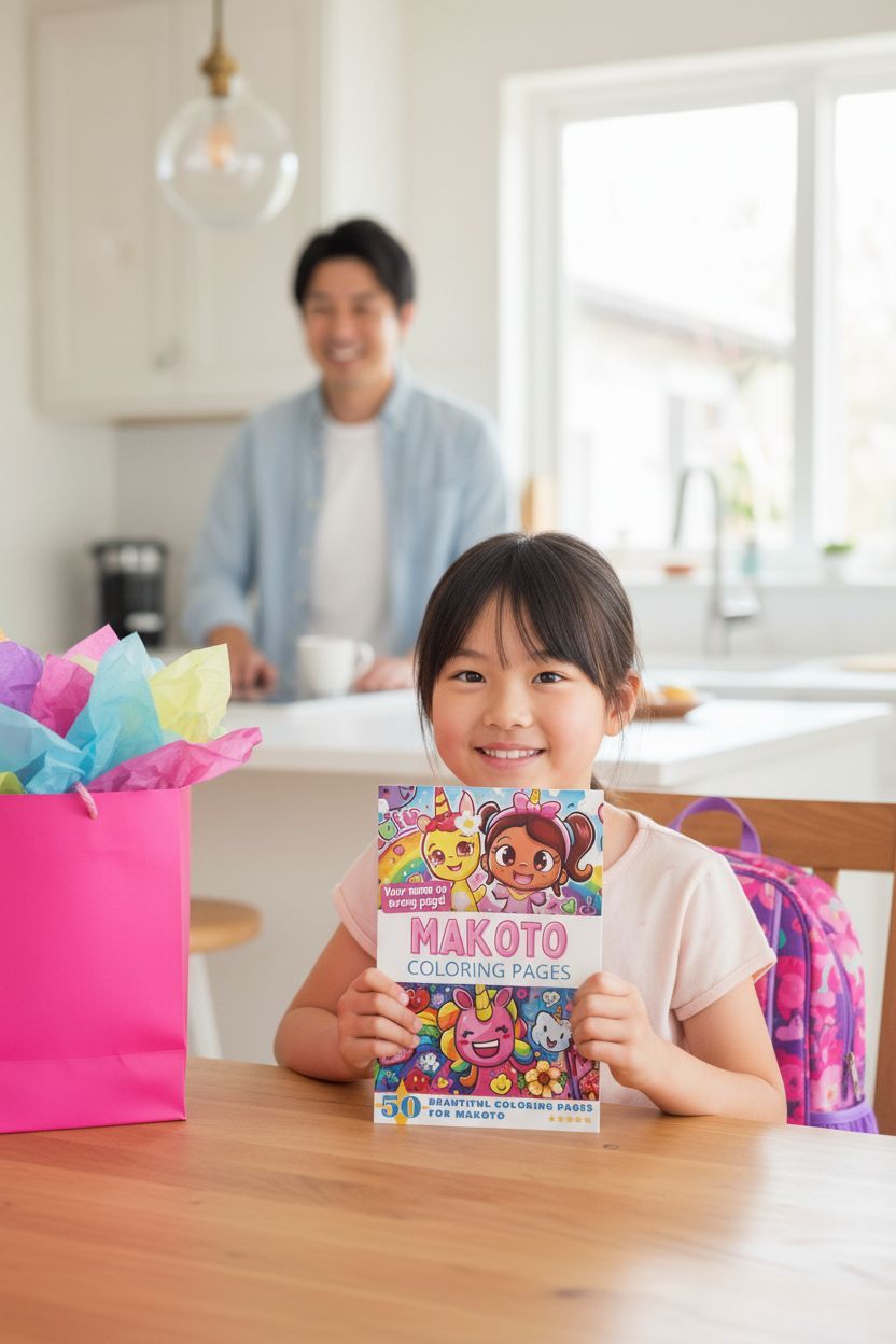 Makoto coloring book in use