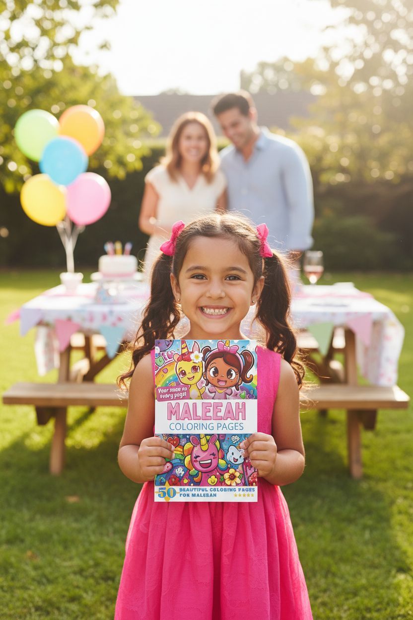 Maleeah coloring book in use