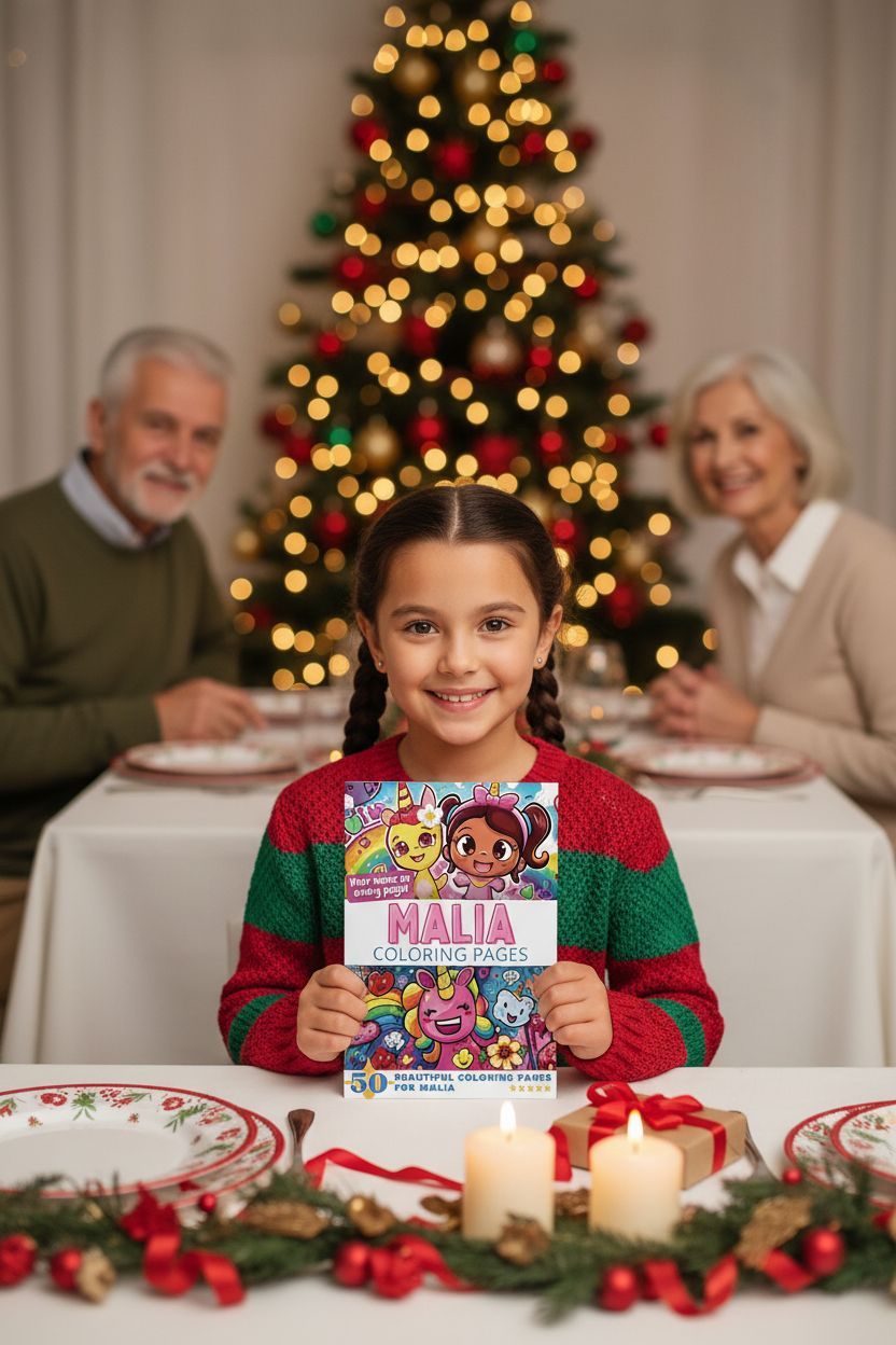 Malia Christmas coloring pages gift