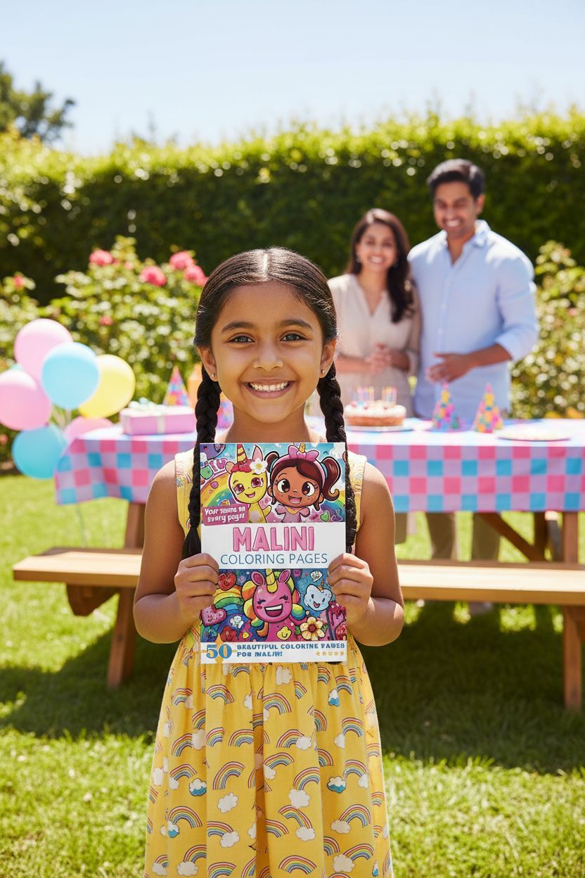 Malini coloring book in use