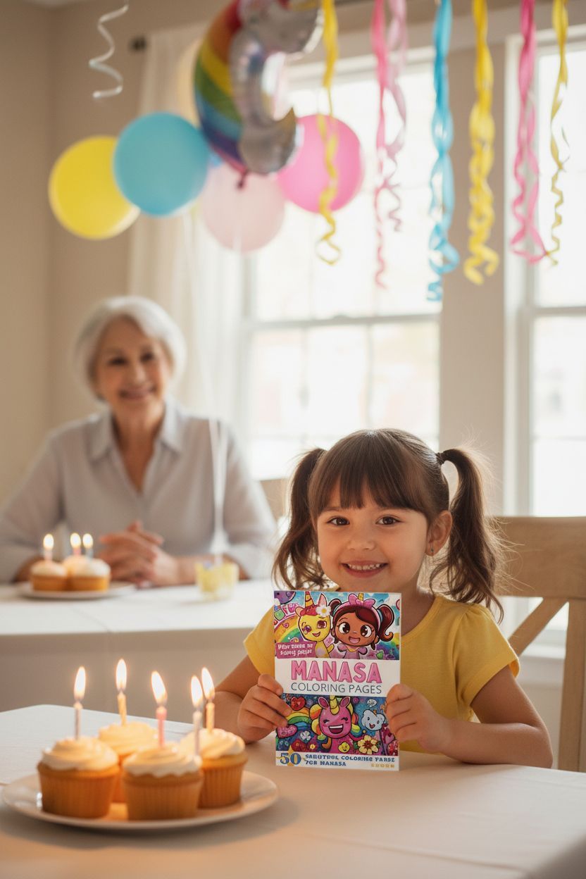 Manasa coloring book in use