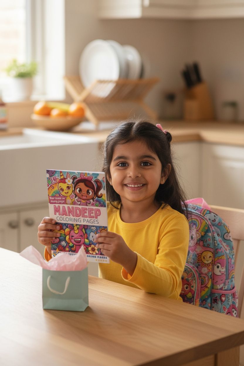 Mandeep coloring book in use