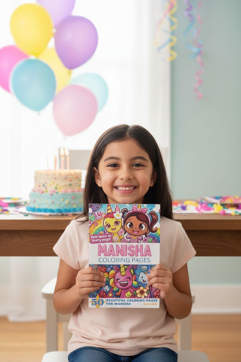 Manisha coloring book in use