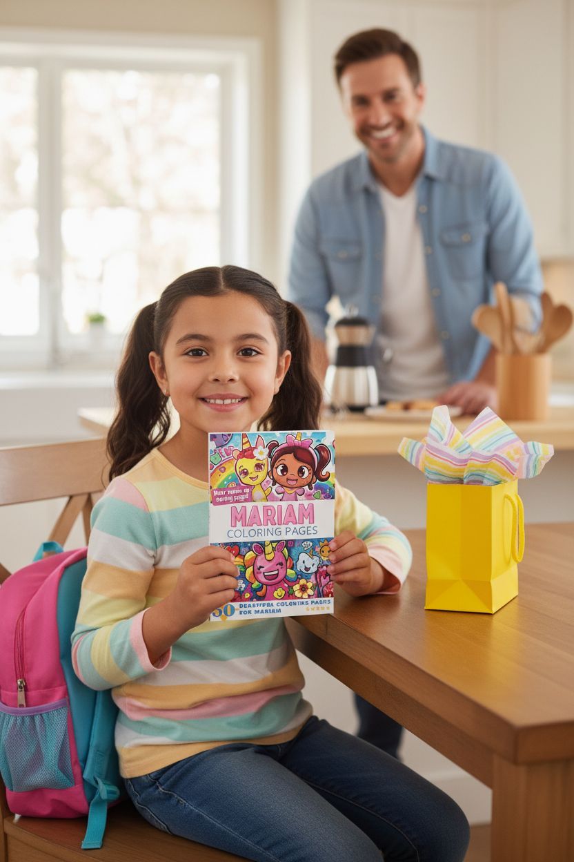 Mariam coloring book in use
