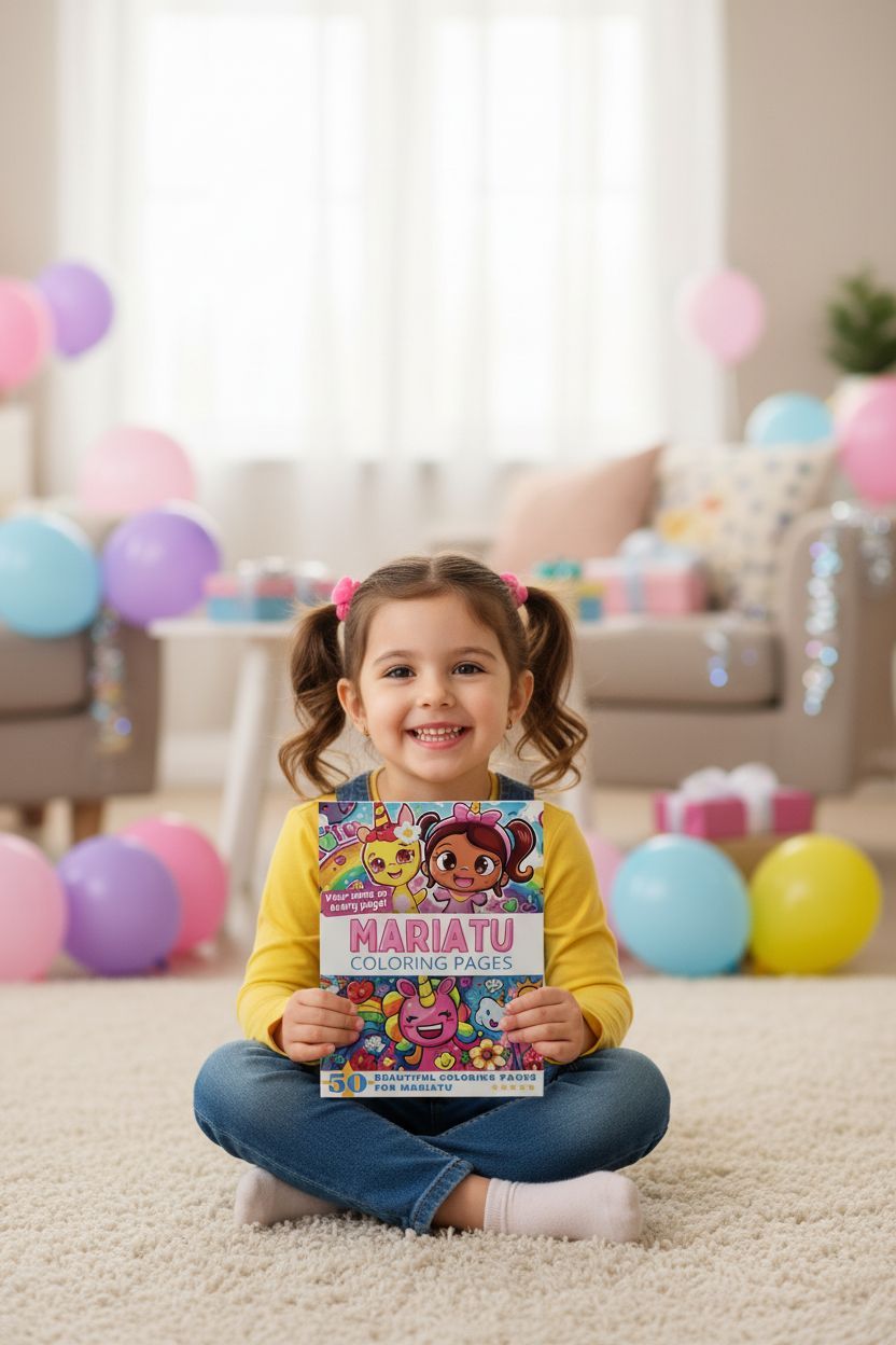 Mariatu coloring book in use