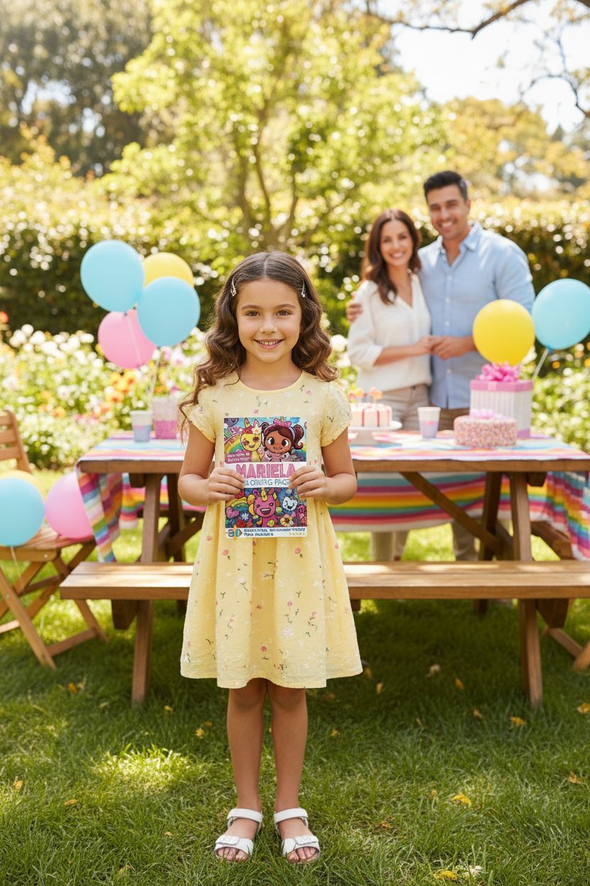 Mariela coloring book in use