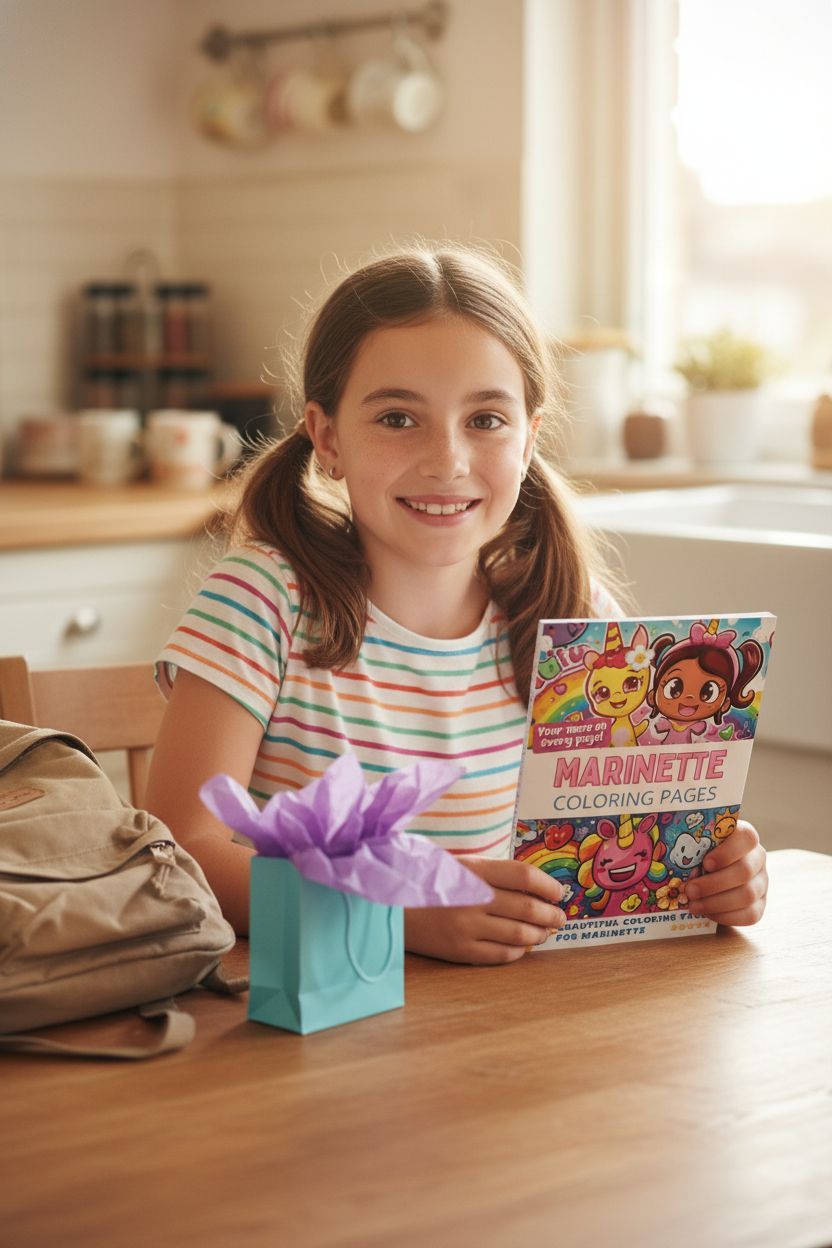 Marinette coloring book in use