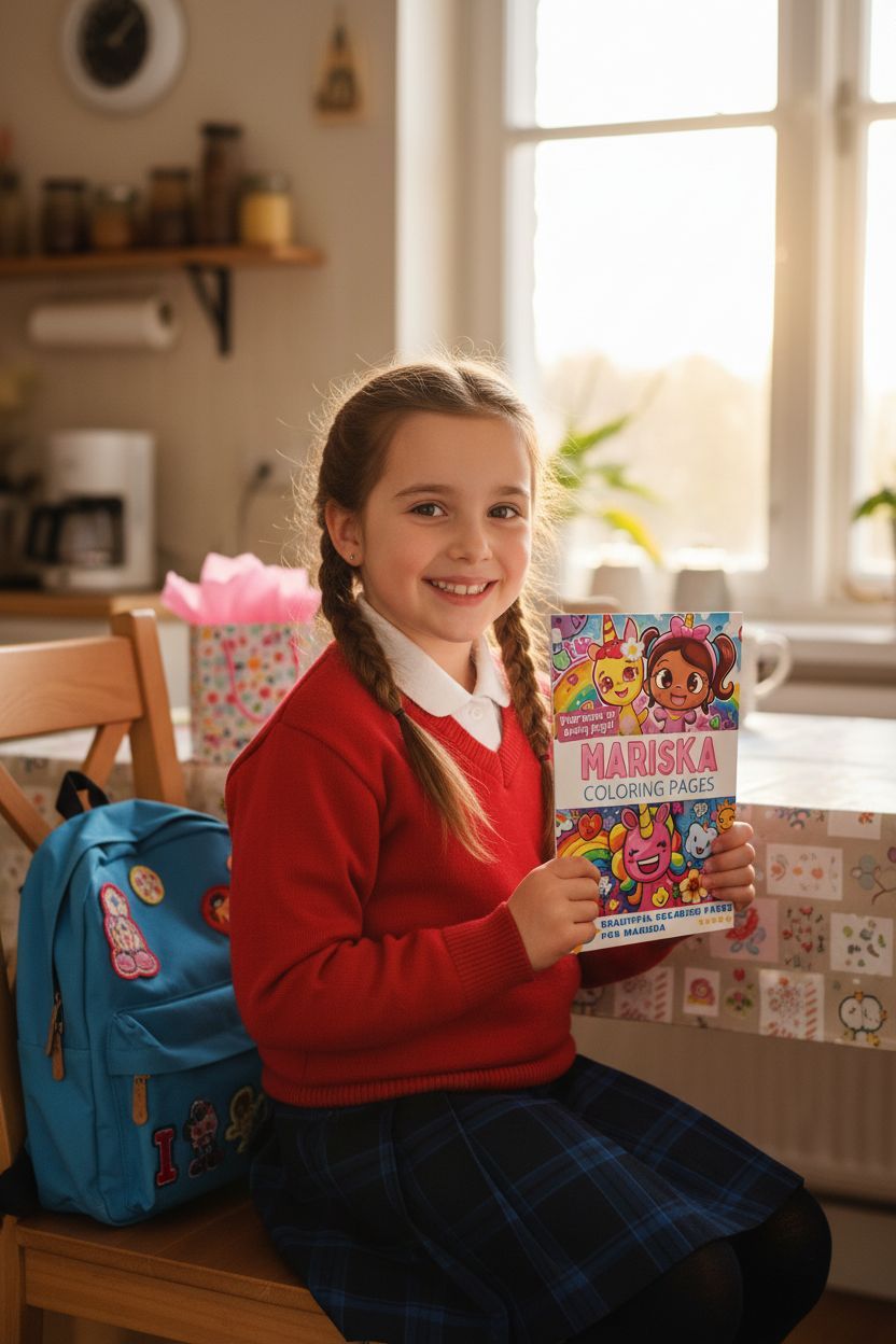 Mariska coloring book in use