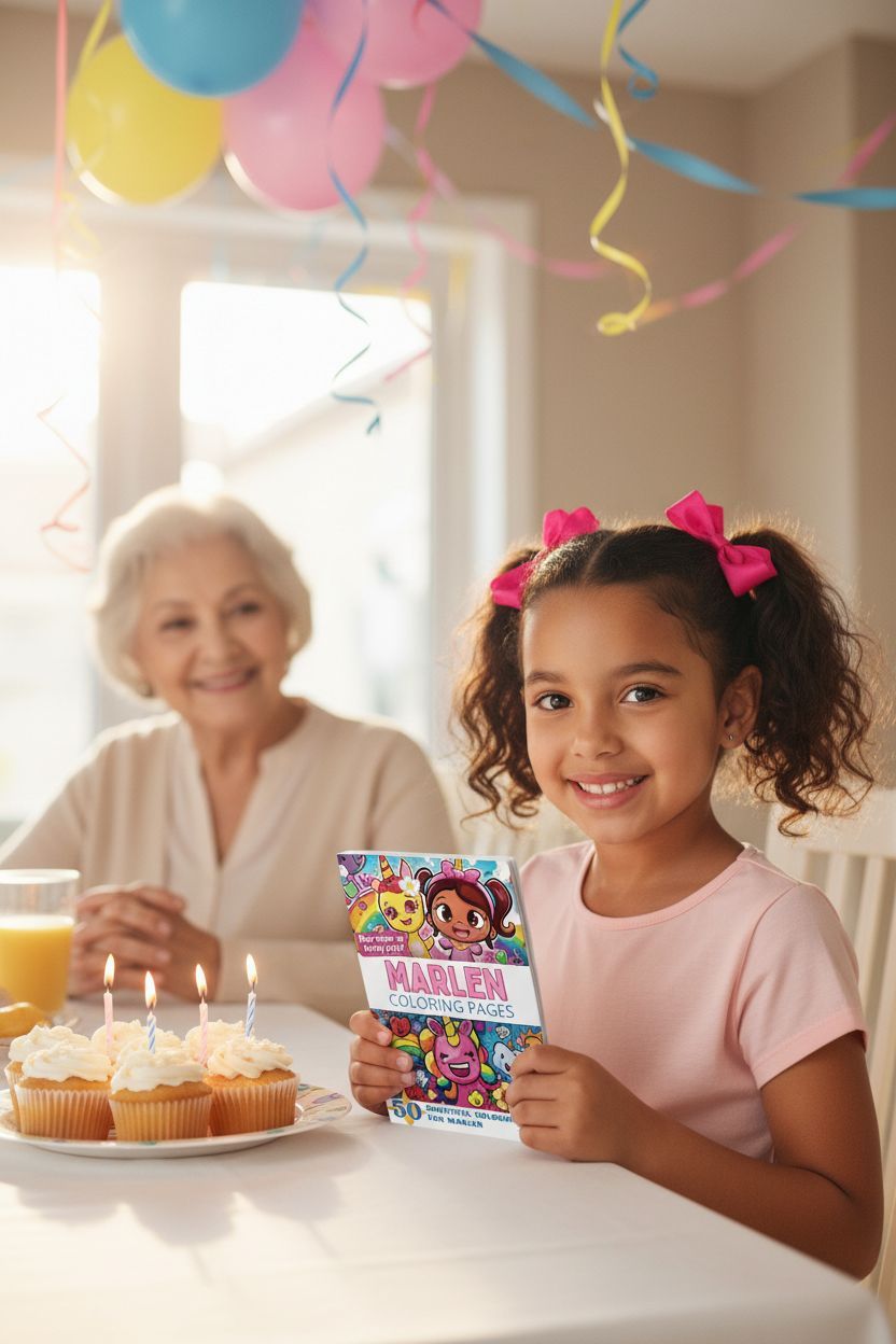 Marlen coloring book in use