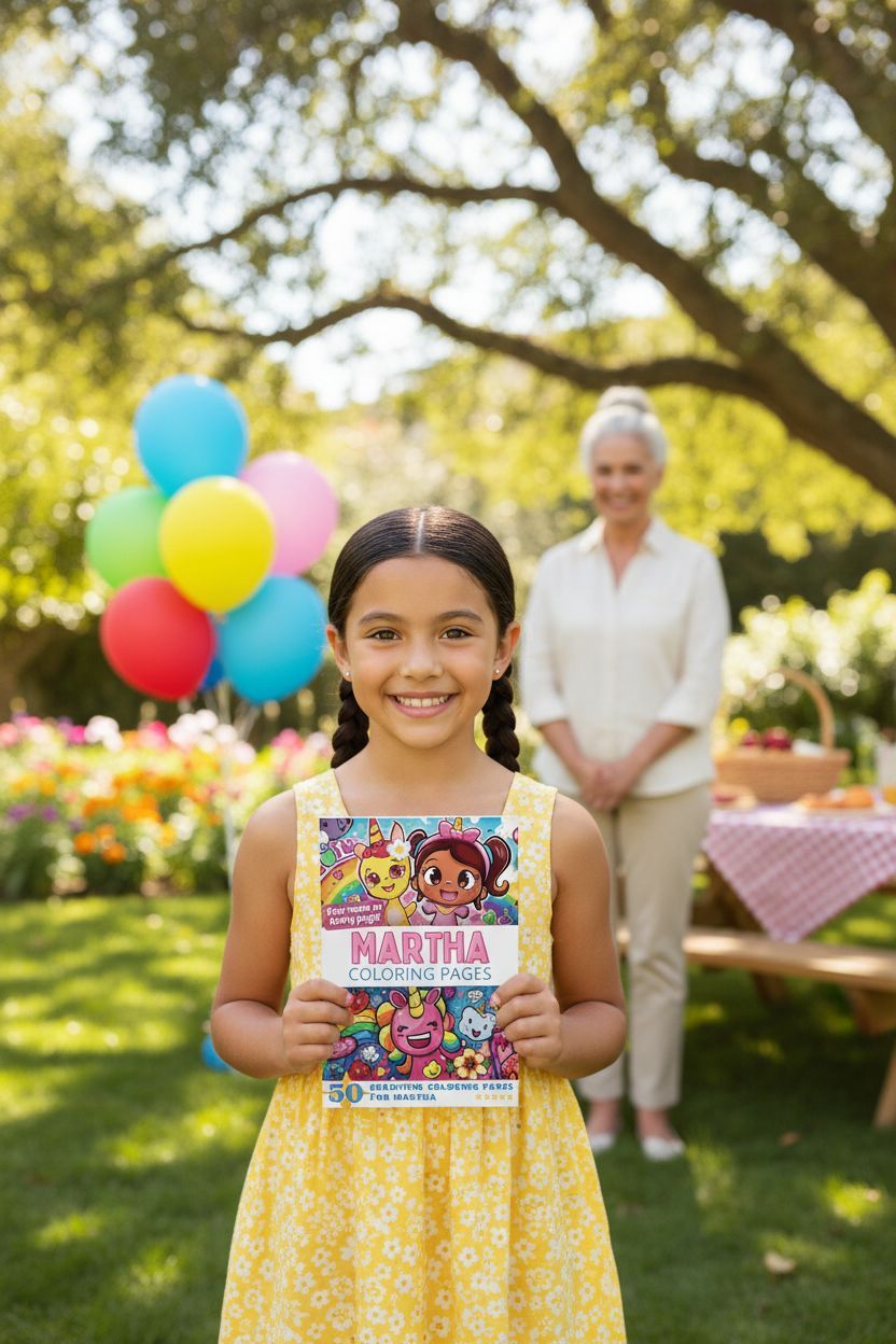 Martha coloring book in use