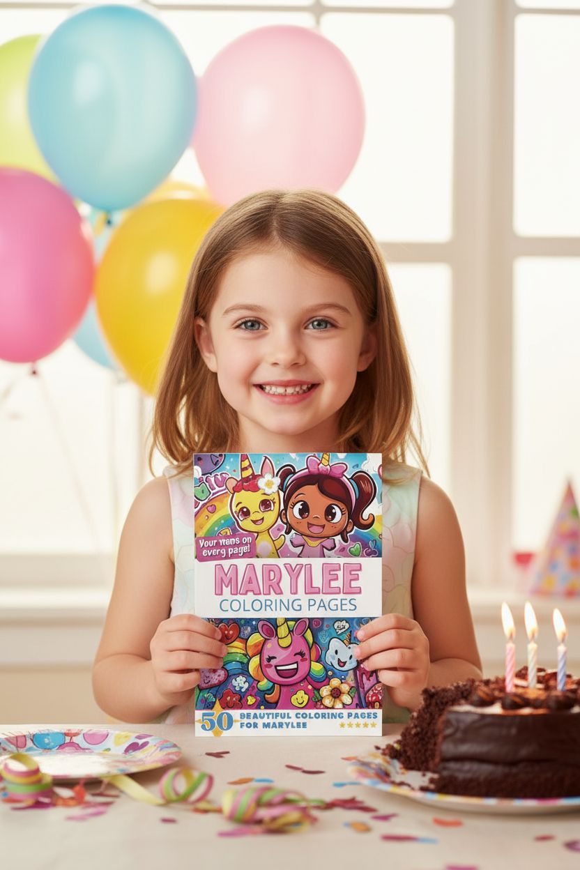 Marylee coloring book in use