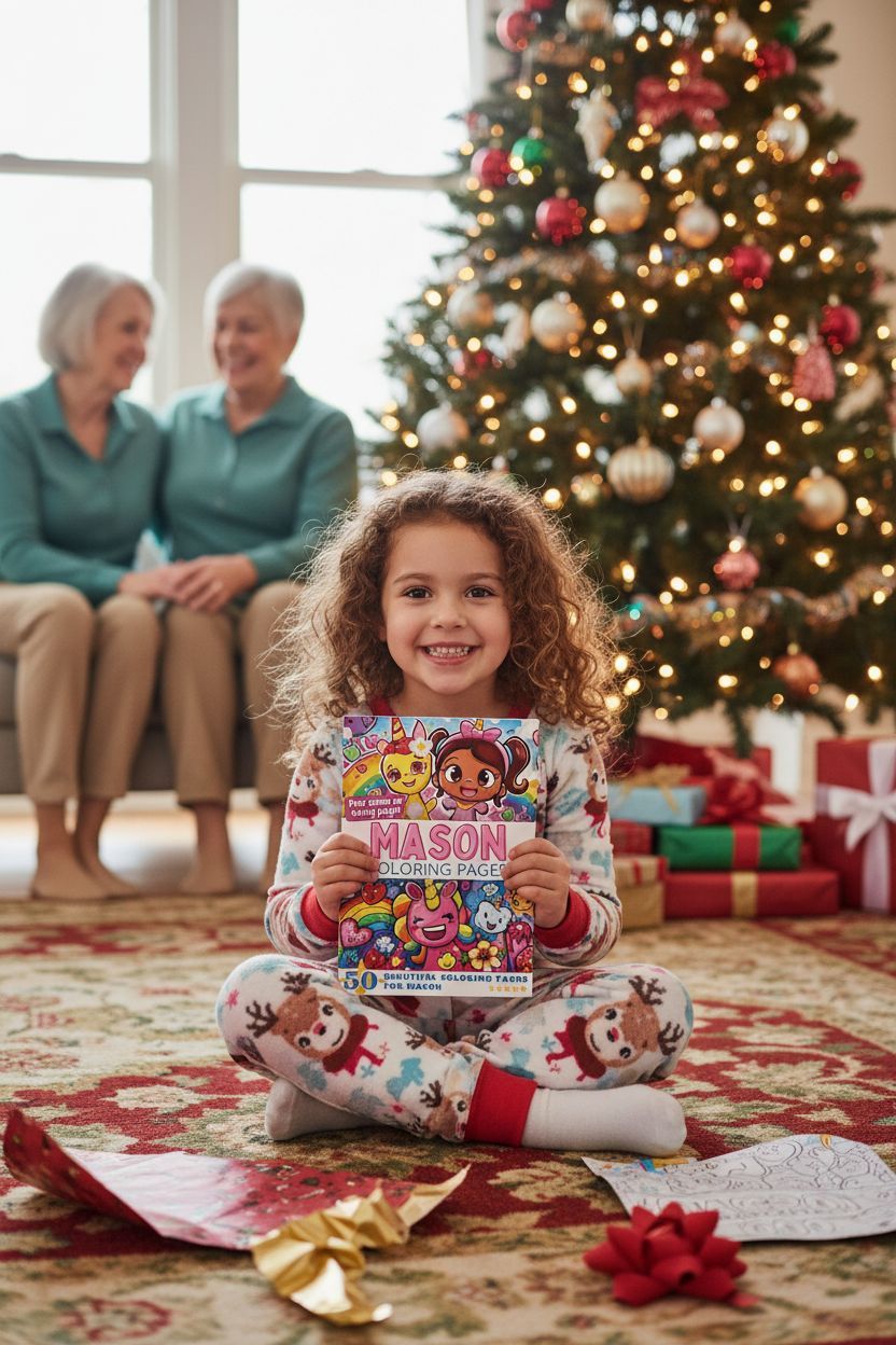 Mason Christmas coloring pages gift