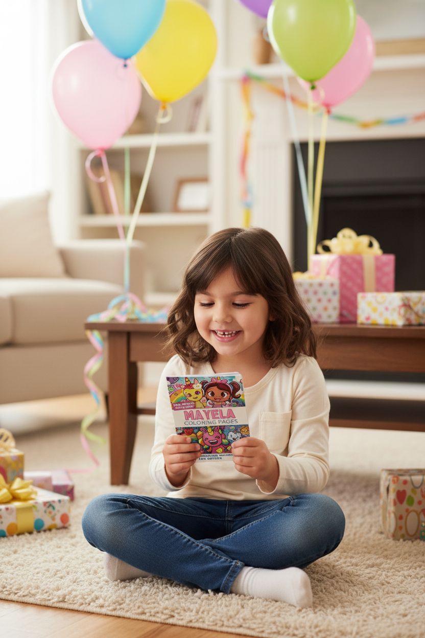 Mayela coloring book in use