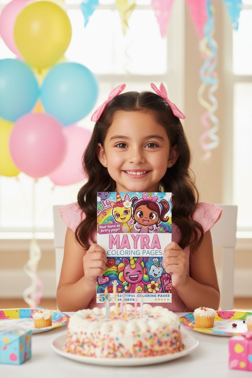 Mayra coloring book in use