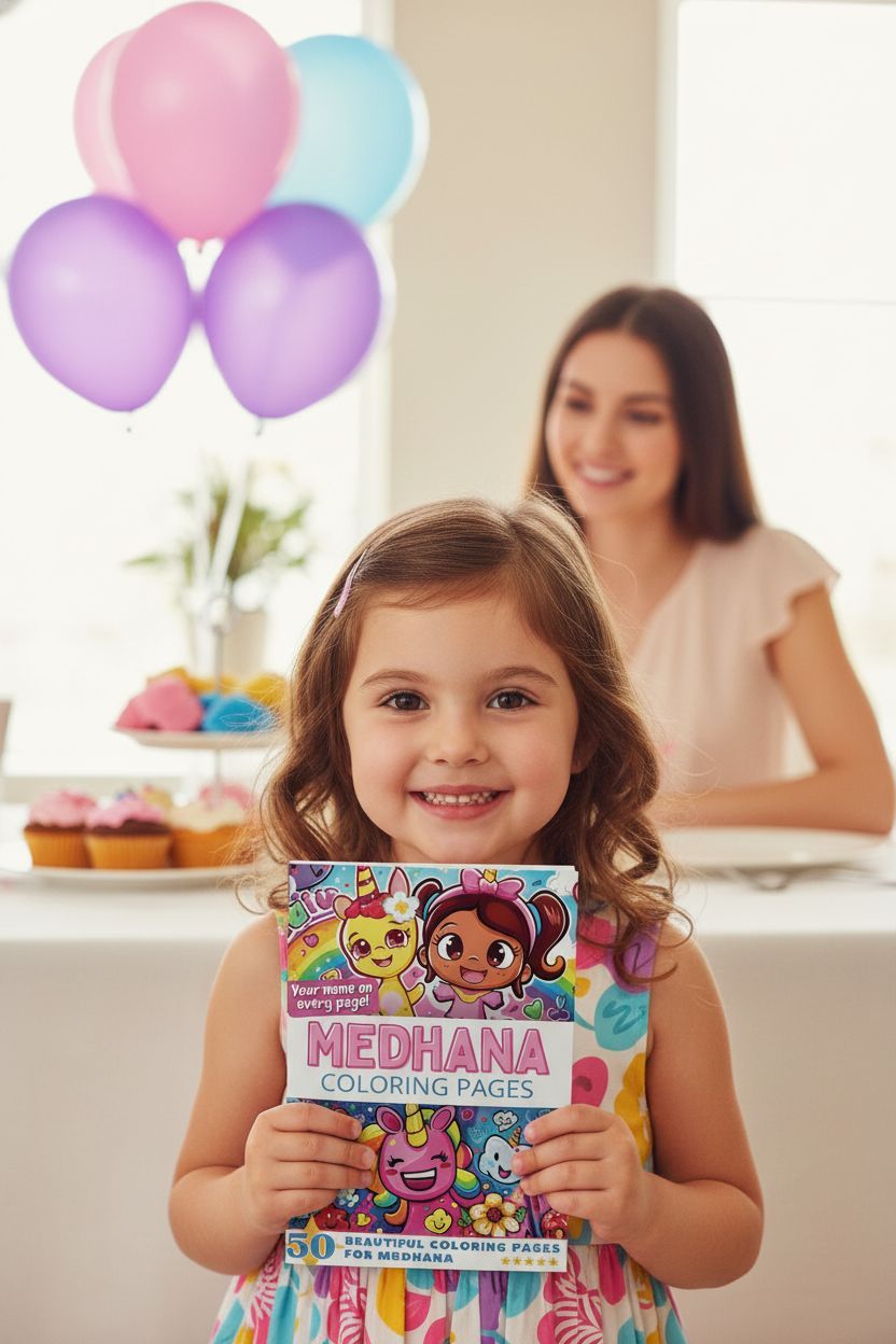 Medhana coloring book in use