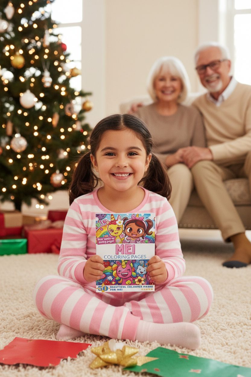 Mei Christmas coloring pages gift