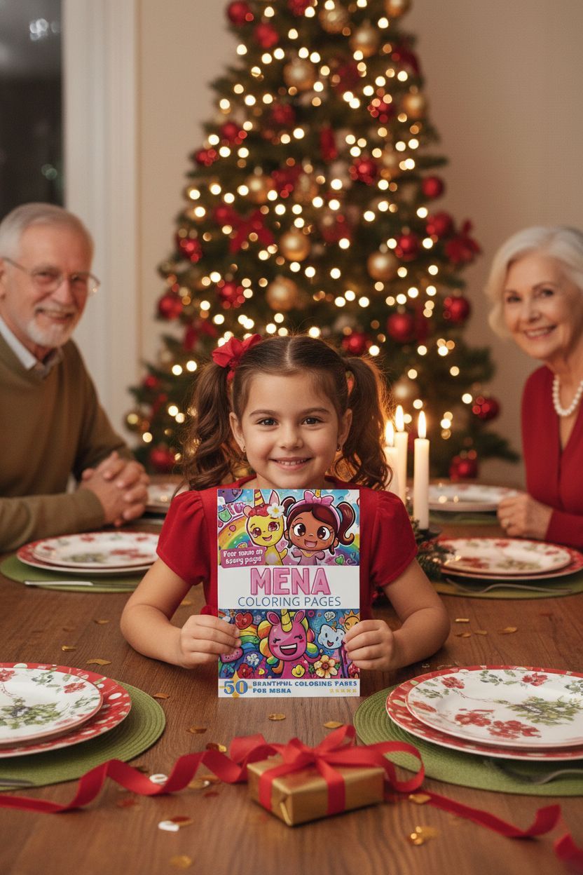 Mena Christmas coloring pages gift